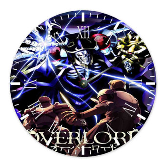 Overlord Round Non-ticking Wooden Black Pointers Wall Clock