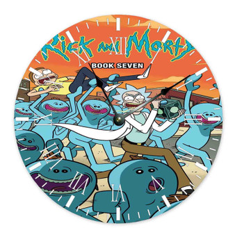 Rick and Morty Book Seven Round Non-ticking Wooden Black Pointers Wall Clock