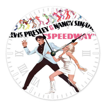 Speedway Movie Round Non-ticking Wooden Black Pointers Wall Clock