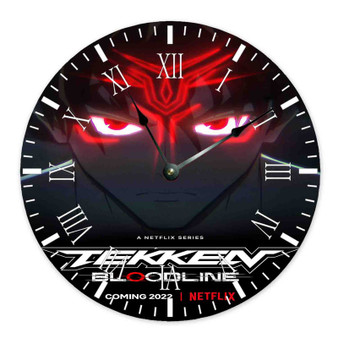 Tekken Bloodline Round Non-ticking Wooden Black Pointers Wall Clock