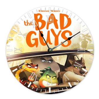 The Bad Guys Round Non-ticking Wooden Black Pointers Wall Clock