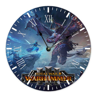 Total War Warhammer III Round Non-ticking Wooden Black Pointers Wall Clock
