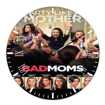 Bad Moms Movie Round Non-ticking Wooden Black Pointers Wall Clock