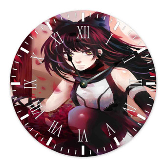 Blake Belladonna RWBY Round Non-ticking Wooden Black Pointers Wall Clock