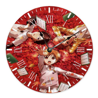 Chihayafuru Round Non-ticking Wooden Black Pointers Wall Clock