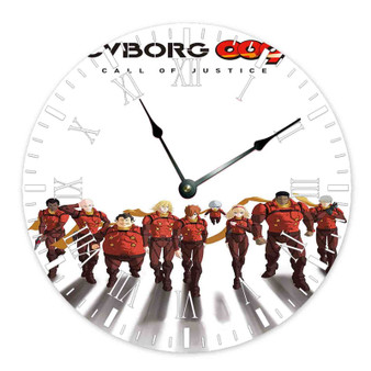 Cyborg 009 Call of Justice 3 Round Non-ticking Wooden Black Pointers Wall Clock