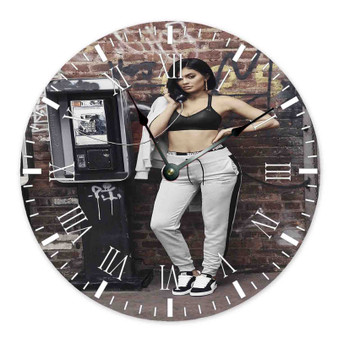 Kylie Jenner Top Selling Round Non-ticking Wooden Black Pointers Wall Clock