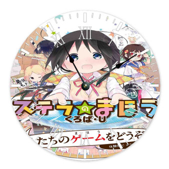 Magic of Stella Anime Round Non-ticking Wooden Black Pointers Wall Clock