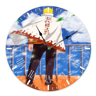 Naruto Hokage Round Non-ticking Wooden Black Pointers Wall Clock