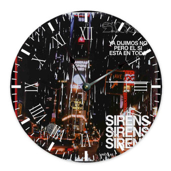 Nicolas Jaar Sirens Round Non-ticking Wooden Black Pointers Wall Clock