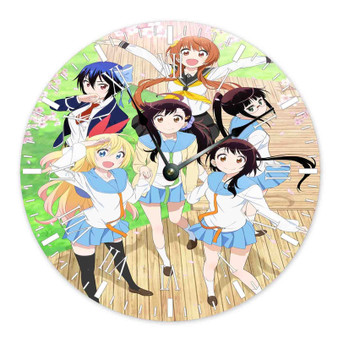 Nisekoi Newest Round Non-ticking Wooden Black Pointers Wall Clock