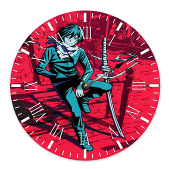 Noragami Anime Round Non-ticking Wooden Black Pointers Wall Clock