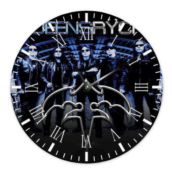 Queensryche Round Non-ticking Wooden Black Pointers Wall Clock