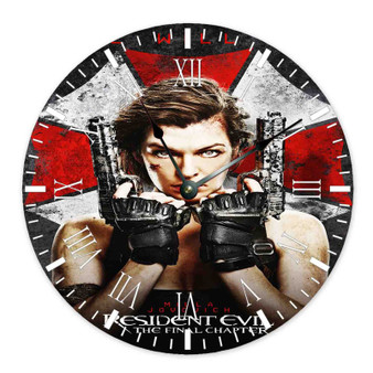 Resident Evil The Final Chapter Round Non-ticking Wooden Black Pointers Wall Clock