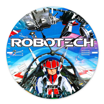 Robotech Newest Round Non-ticking Wooden Black Pointers Wall Clock