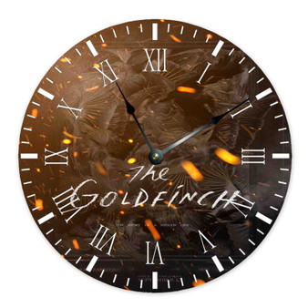 The Goldfinch Movie 2 Round Non-ticking Wooden Black Pointers Wall Clock