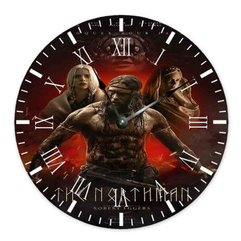 The Northman 2 Round Non-ticking Wooden Black Pointers Wall Clock