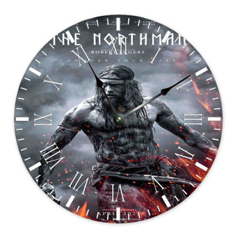 The Northman 3 Round Non-ticking Wooden Black Pointers Wall Clock