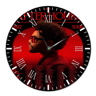 The Weeknd After Hours Tour 2022 4 Round Non-ticking Wooden Black Pointers Wall Clock