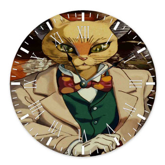 Whisper of The Heart Baron Round Non-ticking Wooden Black Pointers Wall Clock