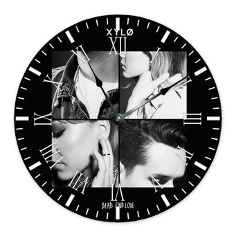 XYL Dead End Love Round Non-ticking Wooden Black Pointers Wall Clock