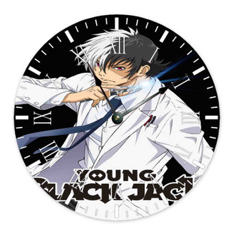 Young Black Jack Round Non-ticking Wooden Black Pointers Wall Clock