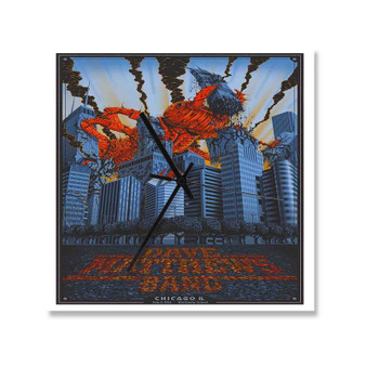 Dave Matthews Band Chicago Square Silent Scaleless Wooden Wall Clock Black Pointers