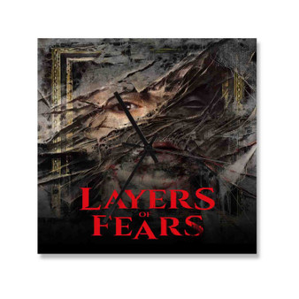 Layers of Fears Square Silent Scaleless Wooden Wall Clock Black Pointers