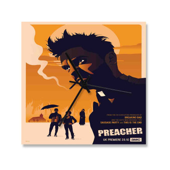 Preacher Square Silent Scaleless Wooden Wall Clock Black Pointers