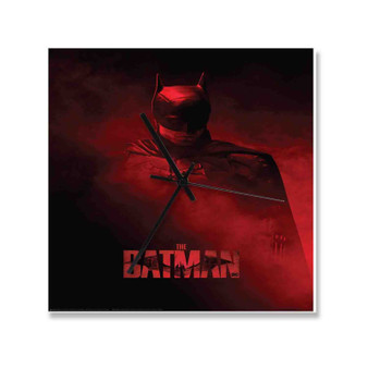 The Batman 2022 Square Silent Scaleless Wooden Wall Clock Black Pointers
