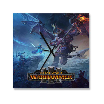 Total War Warhammer III Square Silent Scaleless Wooden Wall Clock Black Pointers