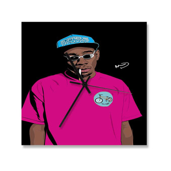 Tyler the Creator Art Square Silent Scaleless Wooden Wall Clock Black Pointers