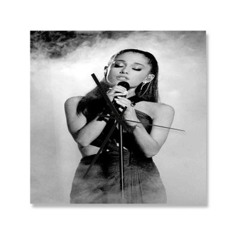 Ariana Grande Top Selling Square Silent Scaleless Wooden Wall Clock Black Pointers
