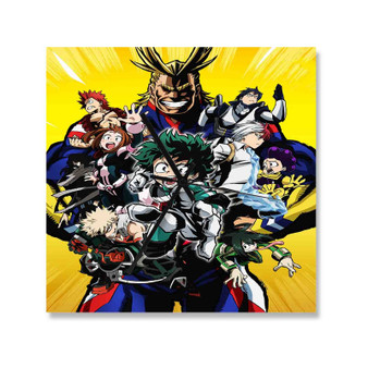 Boku no Hero Academia Square Silent Scaleless Wooden Wall Clock Black Pointers