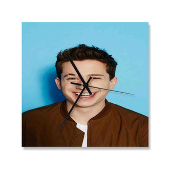 Charlie Puth Music Square Silent Scaleless Wooden Wall Clock Black Pointers