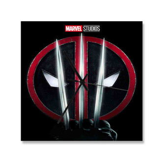 Deadpool 3 Square Silent Scaleless Wooden Wall Clock Black Pointers