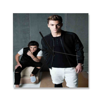 Dolan Twins Music Square Silent Scaleless Wooden Wall Clock Black Pointers