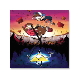 Gravity Falls Newest Square Silent Scaleless Wooden Wall Clock Black Pointers