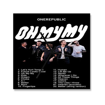 One Republic Oh My My Album Square Silent Scaleless Wooden Wall Clock Black Pointers