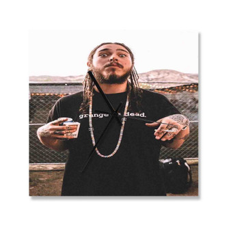 Post Malone Top Selling Square Silent Scaleless Wooden Wall Clock Black Pointers