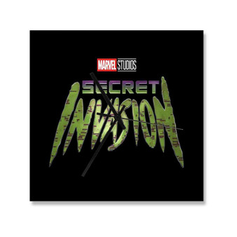 Secret Invasion TV Series Square Silent Scaleless Wooden Wall Clock Black Pointers