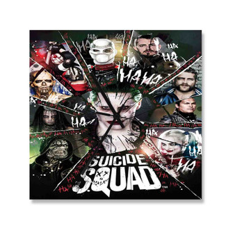 Suicide Squad Joker Harley Quinn Square Silent Scaleless Wooden Wall Clock Black Pointers