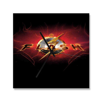 The Flash 2023 Square Silent Scaleless Wooden Wall Clock Black Pointers