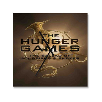 The Hunger Games The Ballad of Songbirds and Snakes Square Silent Scaleless Wooden Wall Clock Black Pointers