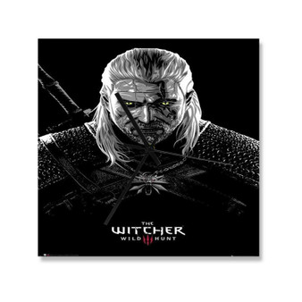 The Witcher Toxicity Poisoning Square Silent Scaleless Wooden Wall Clock Black Pointers