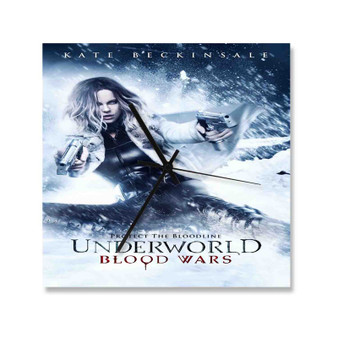 Underworld Blood Wars Square Silent Scaleless Wooden Wall Clock Black Pointers