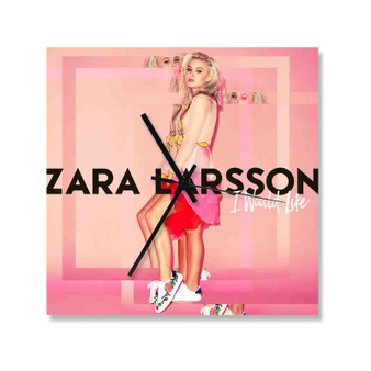 Zara Larsson I Would Like Square Silent Scaleless Wooden Wall Clock Black Pointers