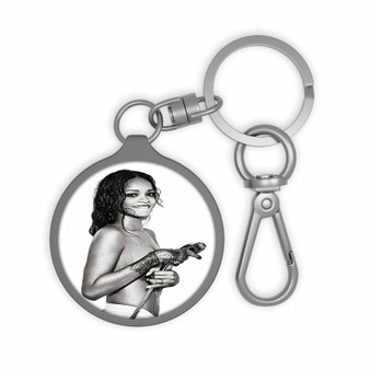 Rihanna Custom Keyring Tag Acrylic Keychain With TPU Cover