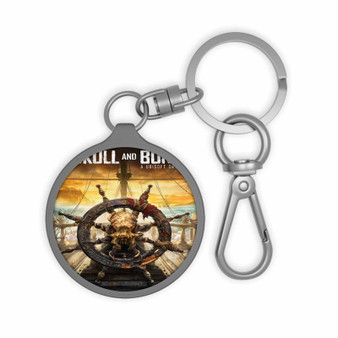 Skull and Bones Custom Keyring Tag Acrylic Keychain With TPU Cover