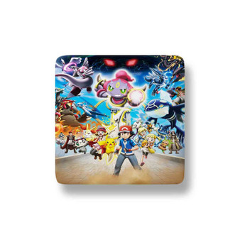 Pok mon the Movie Hoopa and the Clash of Ages Custom Porcelain Refrigerator Magnet Square